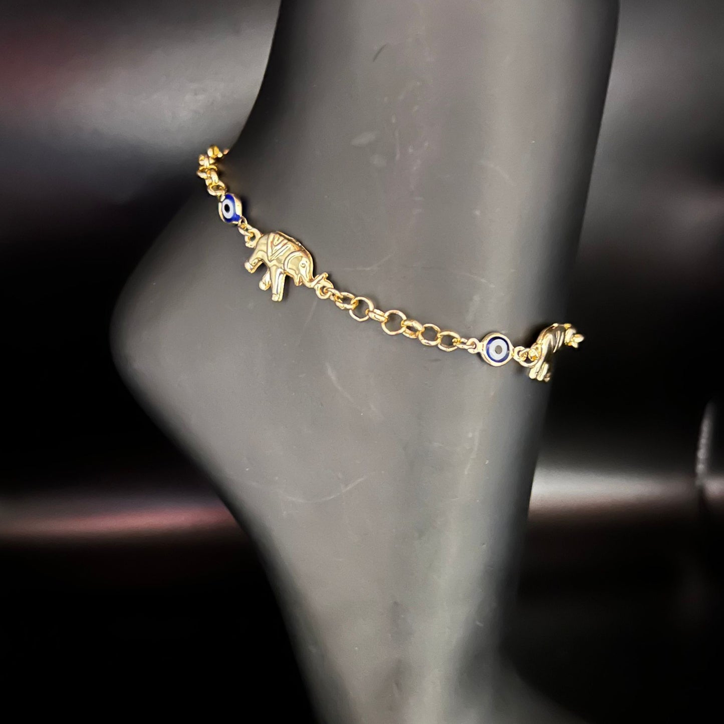 EVIL EYE ELEPHANT ANKLET