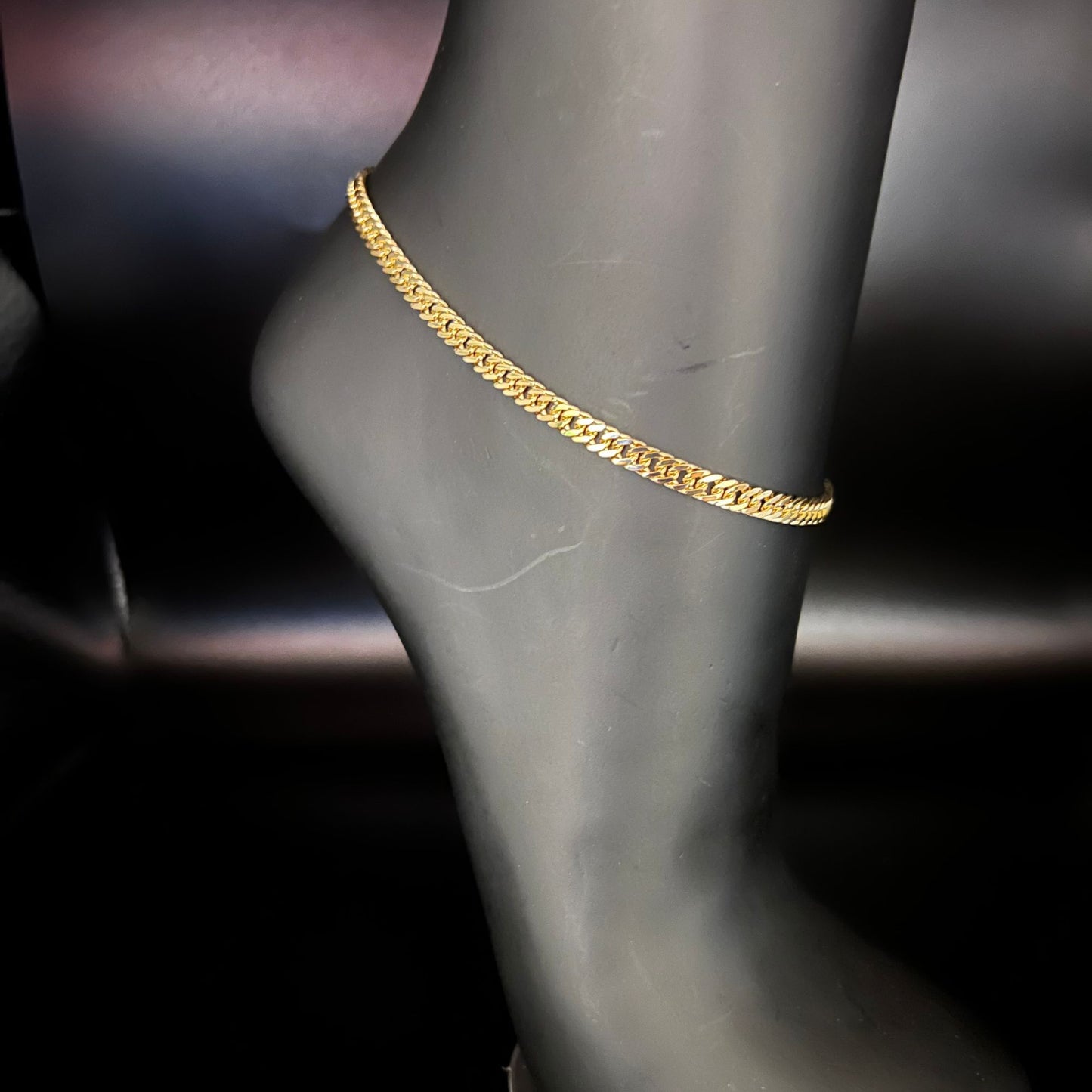 DOUBLE CUBAN LINK ANKLET