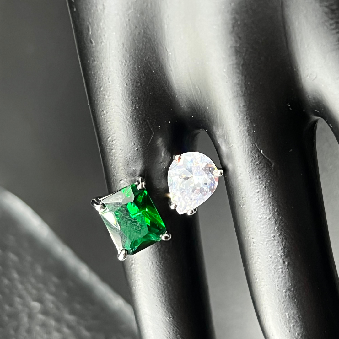 DOUBLE STONE RING Emerald