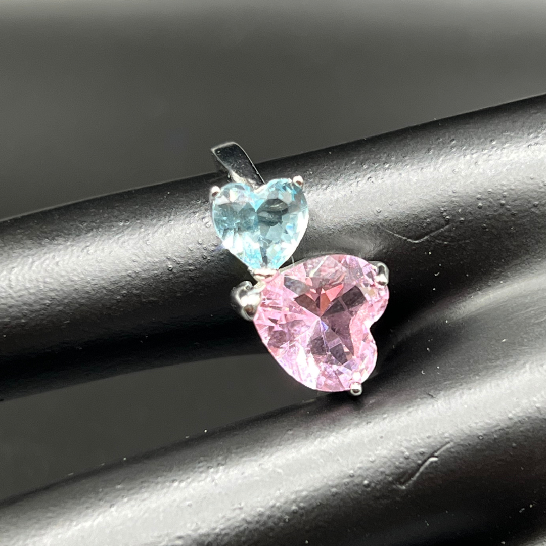 DOUBLE STONE RING Heart