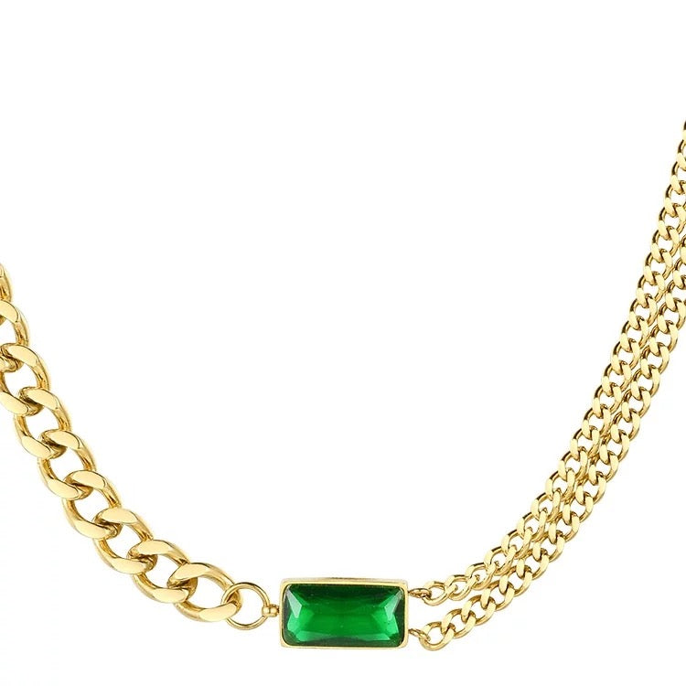 GREEN STONE CHAIN