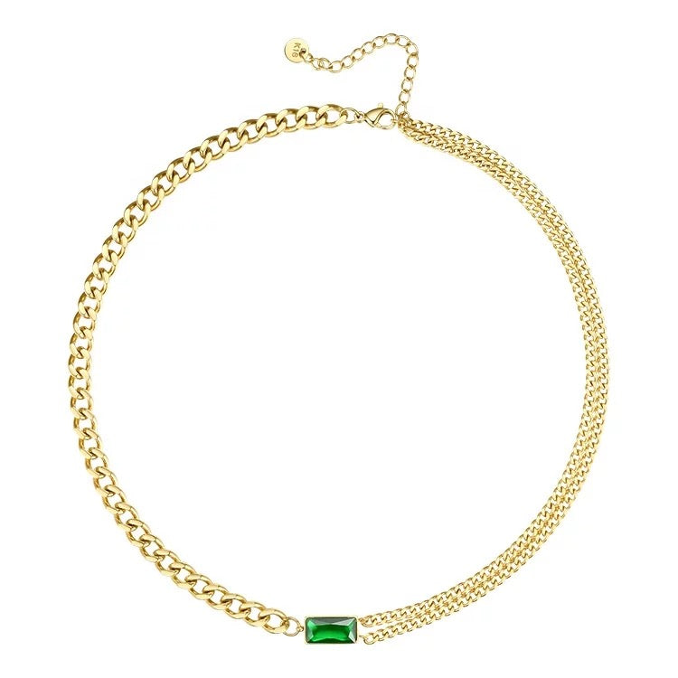 GREEN STONE CHAIN